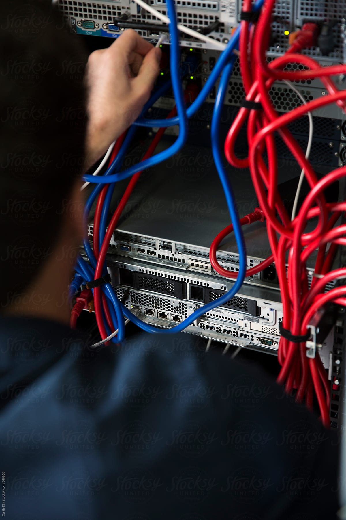 IT Computer Expert Working On Network Server