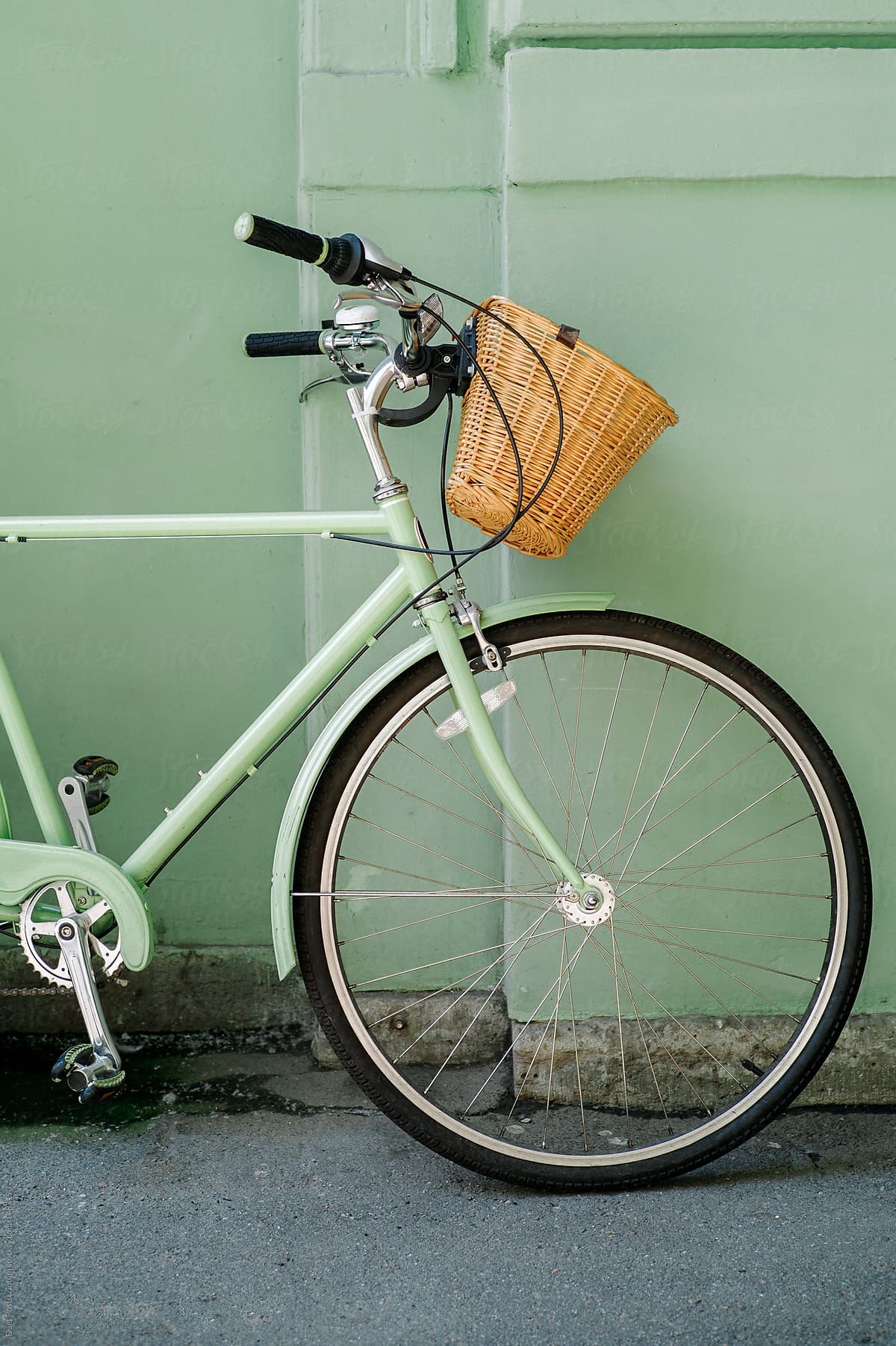 Retro bicycle of mint color