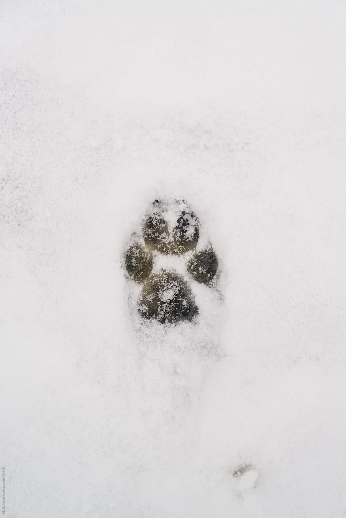 Dog traces on snow