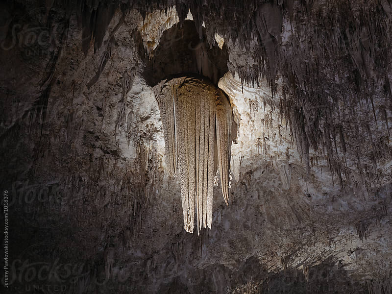 Geological formation on the ceiling of a cavern