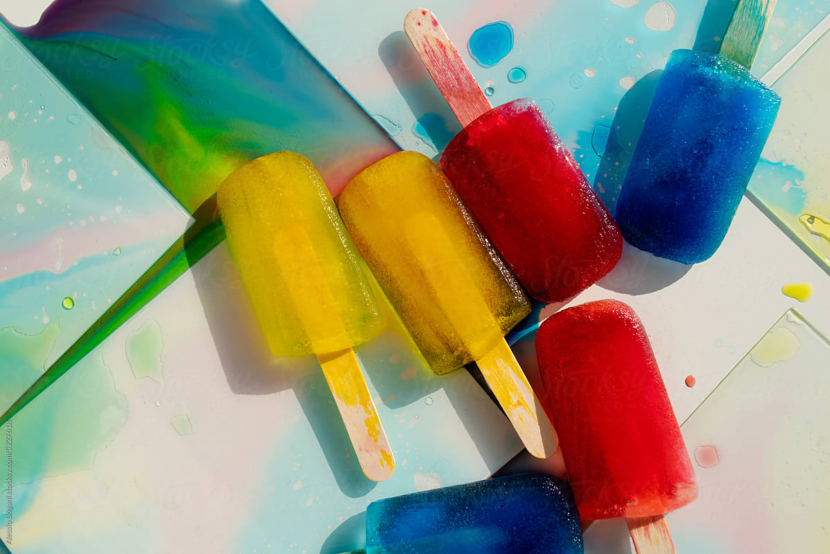 Colorful popsicles from above
