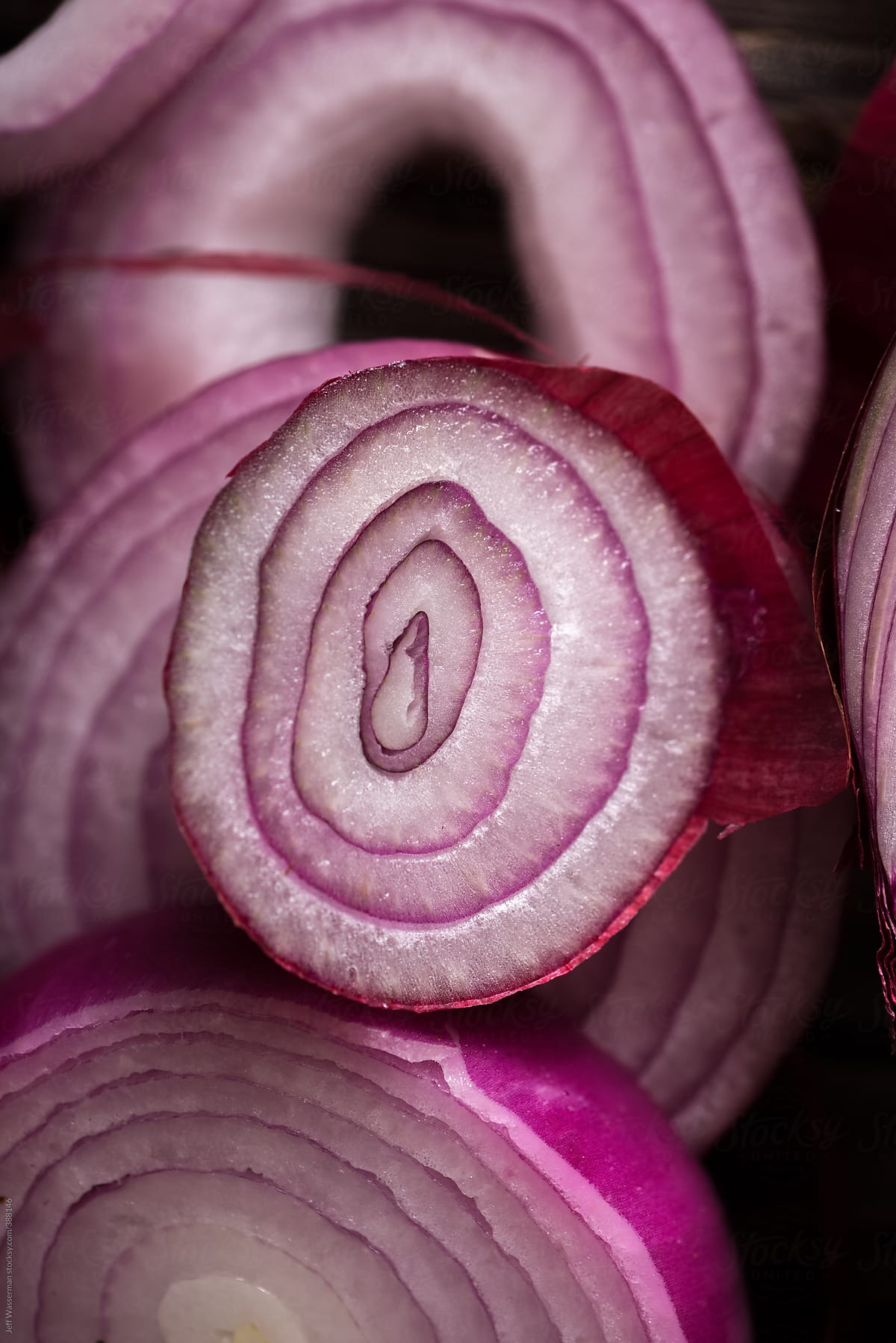 Spanish Onions Sliced in Closeup