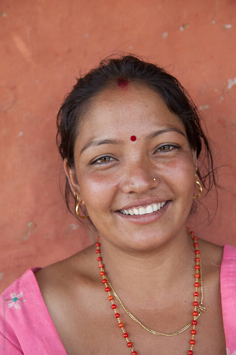 Young Nepali Woman With A Beautiful Smile By Shikhar Bhattarai 