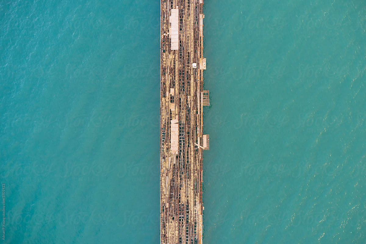 Aerial View of Abandonded Jetty