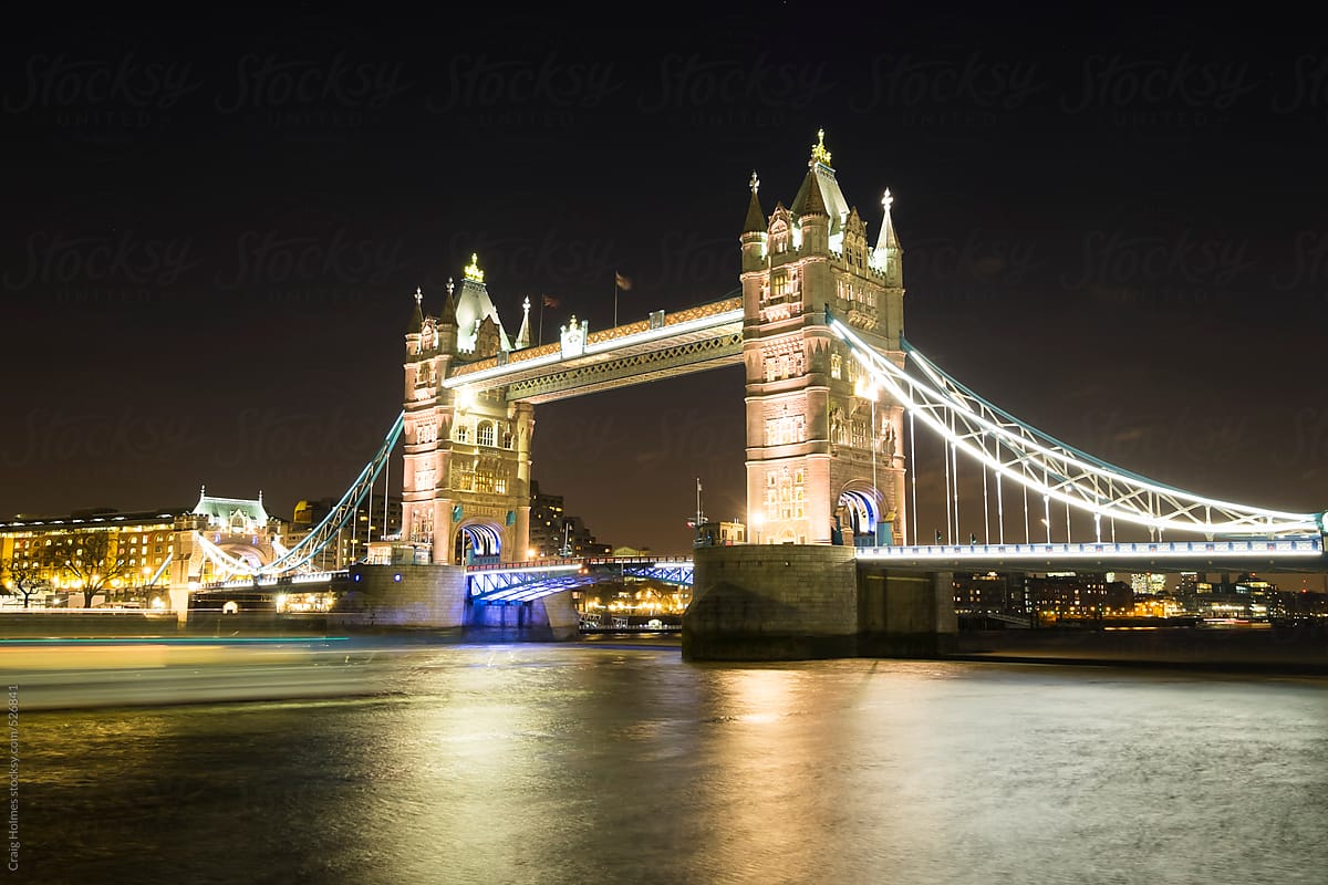 Tower Bridge, the traditional symbol of London, England