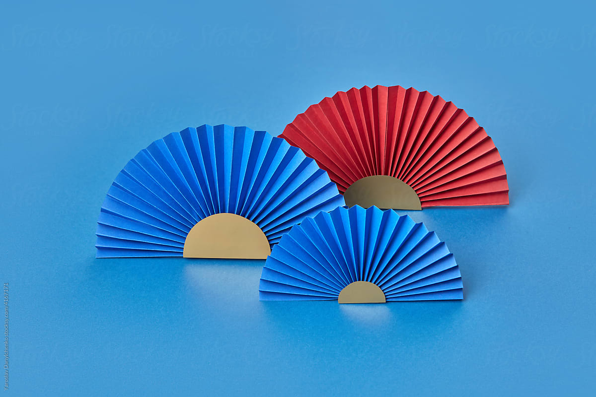 Open origami fans