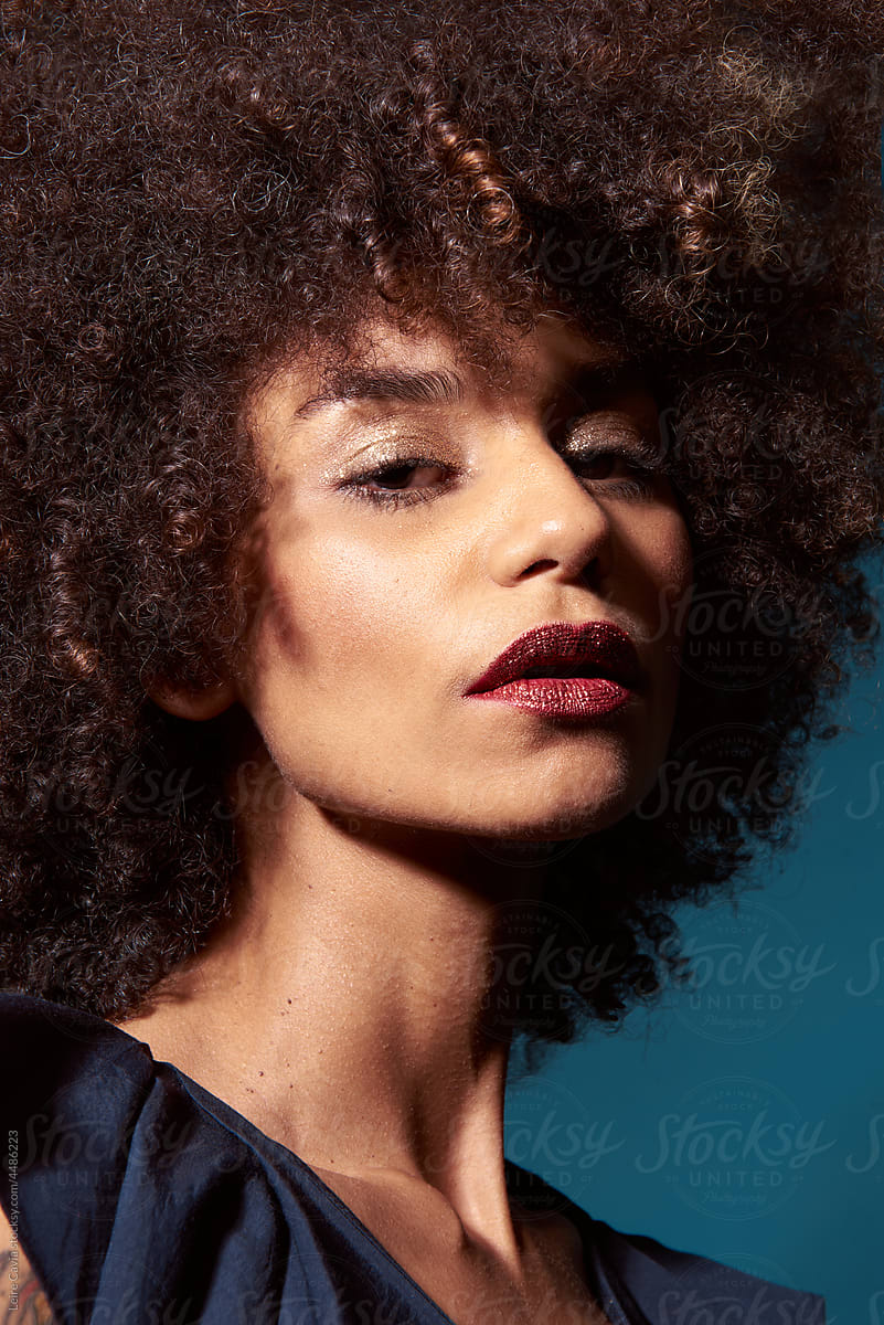 Beauty shot of an attractive afro-american young woman