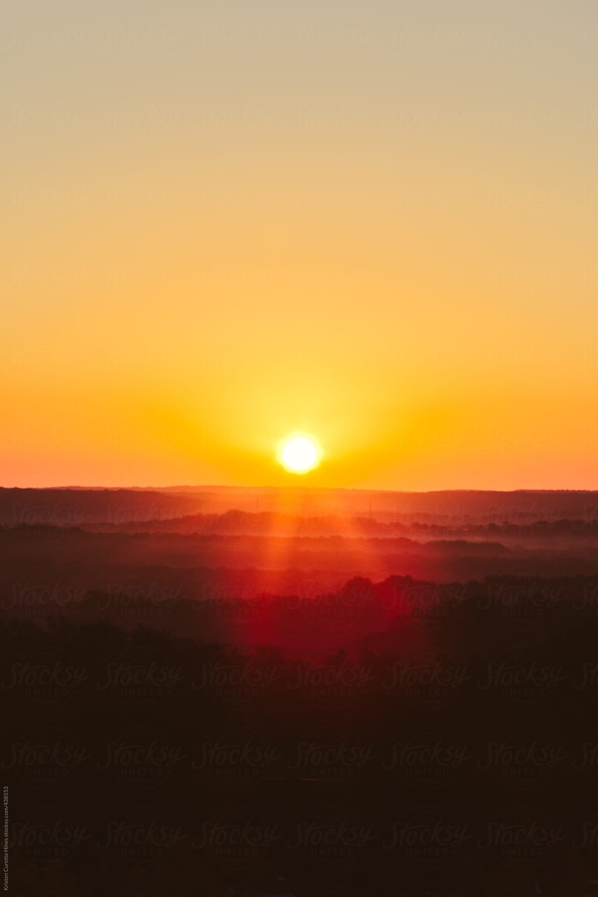 Sun rise over the Texas hill country