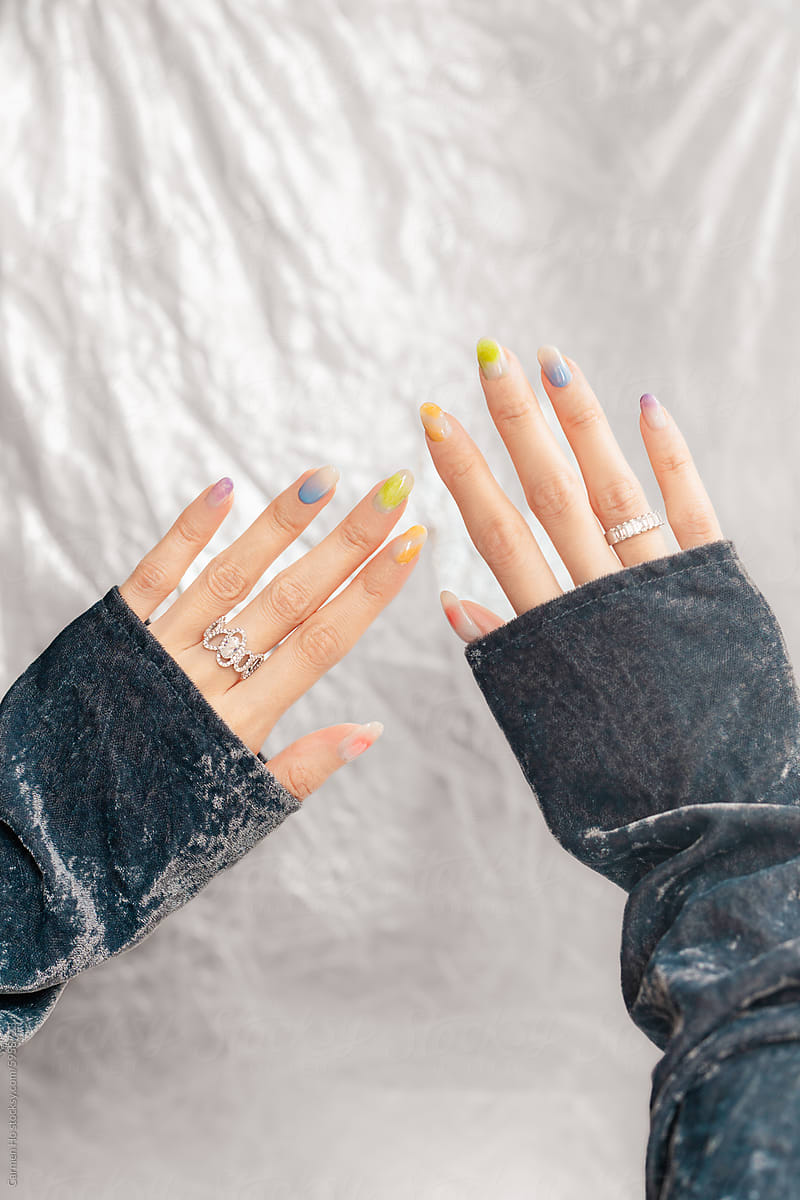 Rainbow Blush Manicure