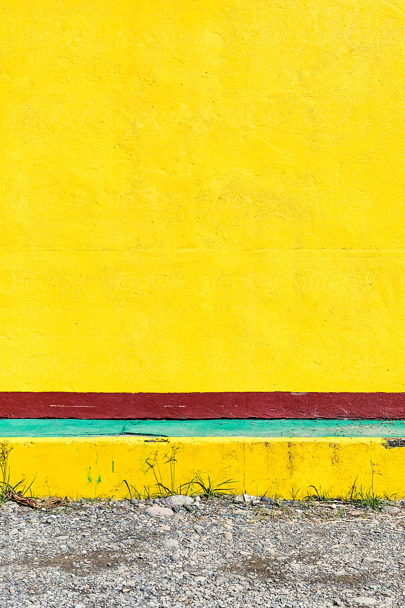 Yellow wall. copy space