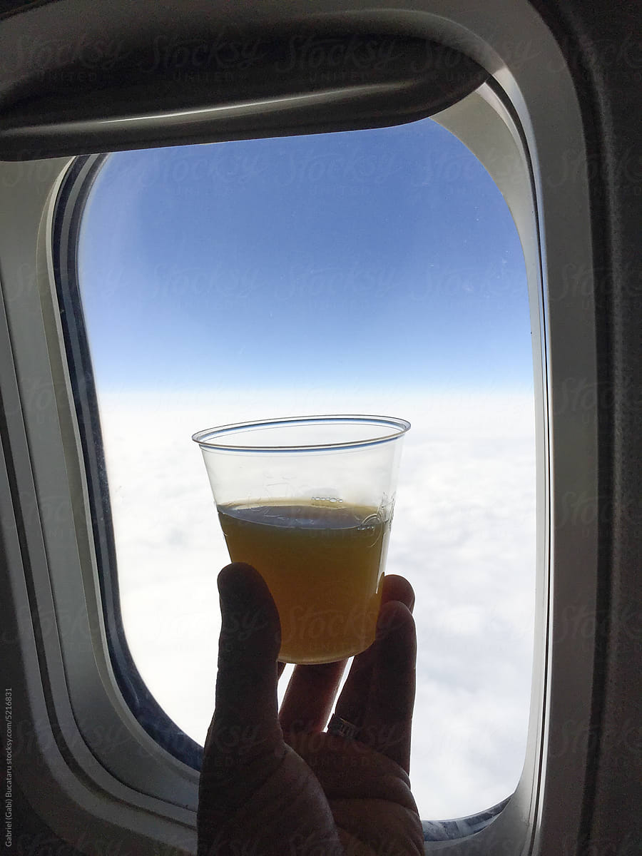 Orange juice in a plane