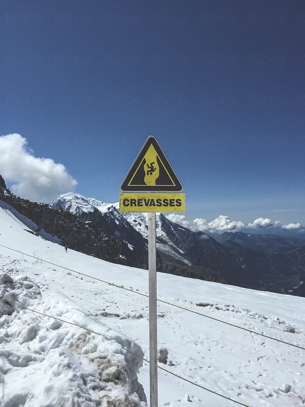 Crevasse warning sign