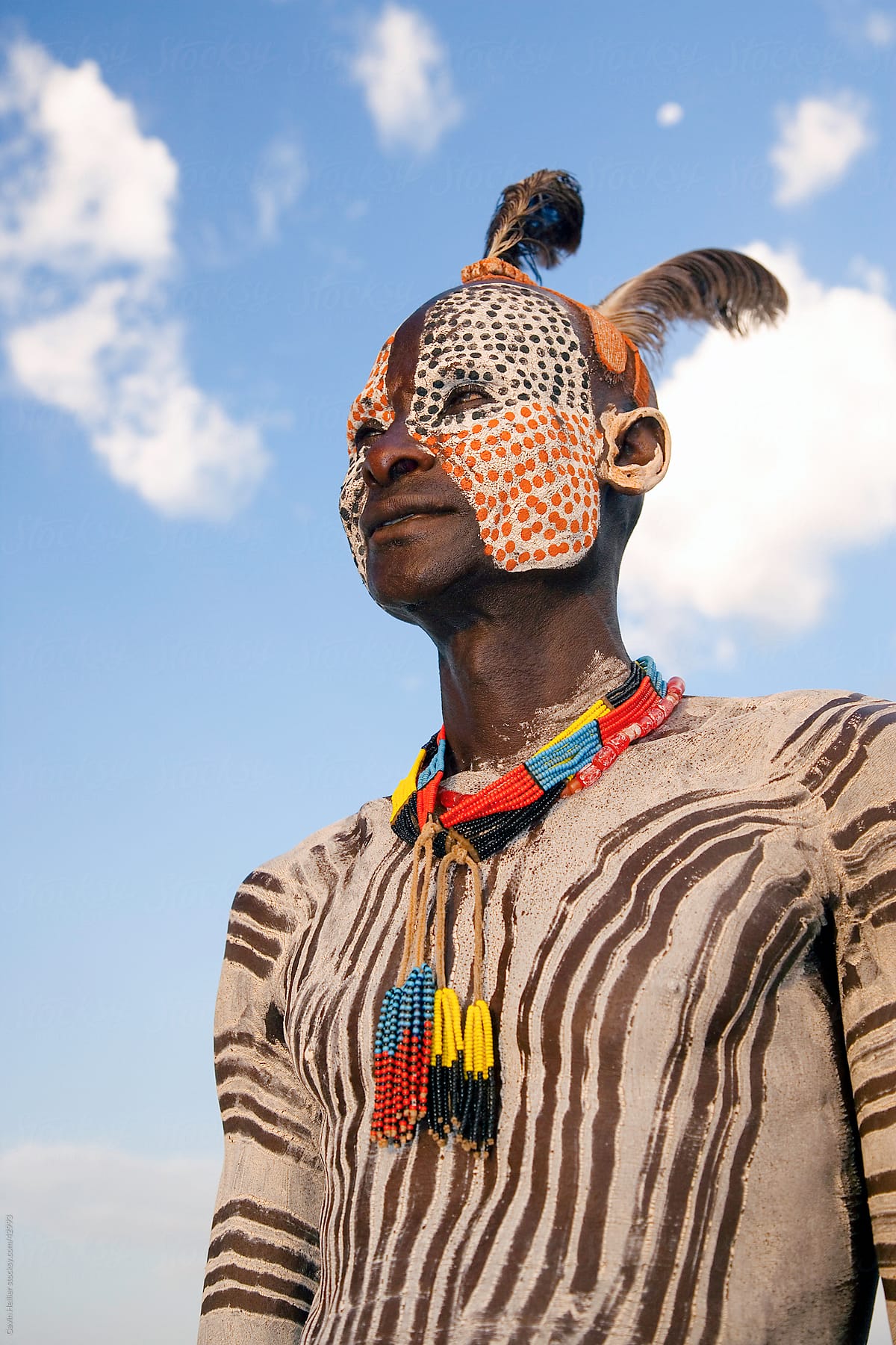 Karo tribesman, Lower Omo Valley, Ethiopia, Africa