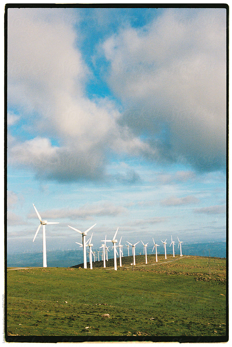 Wind farm at mountains landscape