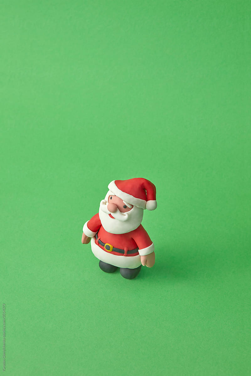 Craft figure of Santa Claus made from color plasticine.