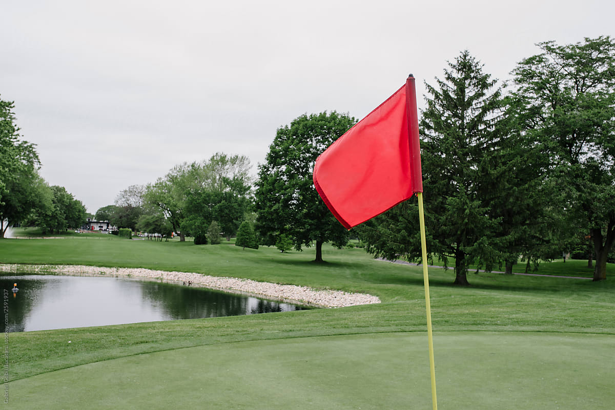 Red Golf Flag