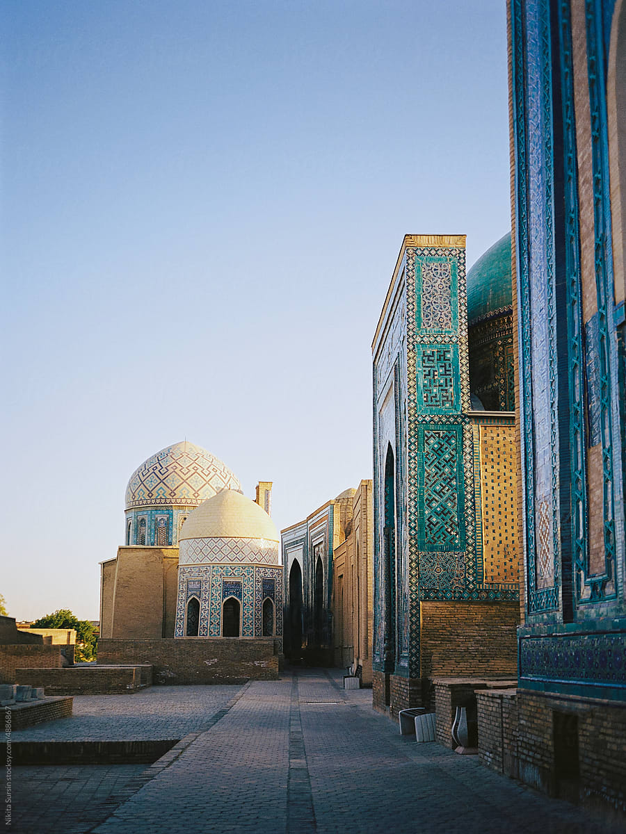 Street of mausoleums inside Shah-i-Zinda complex.