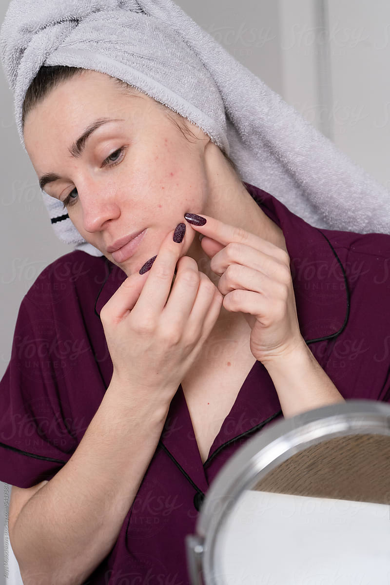 Problem skin routine. Dermatology bad habits concept