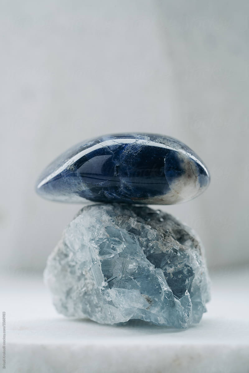 Blue Gemstones Macro Shot