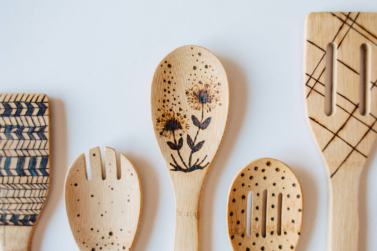 wood burning on spoons