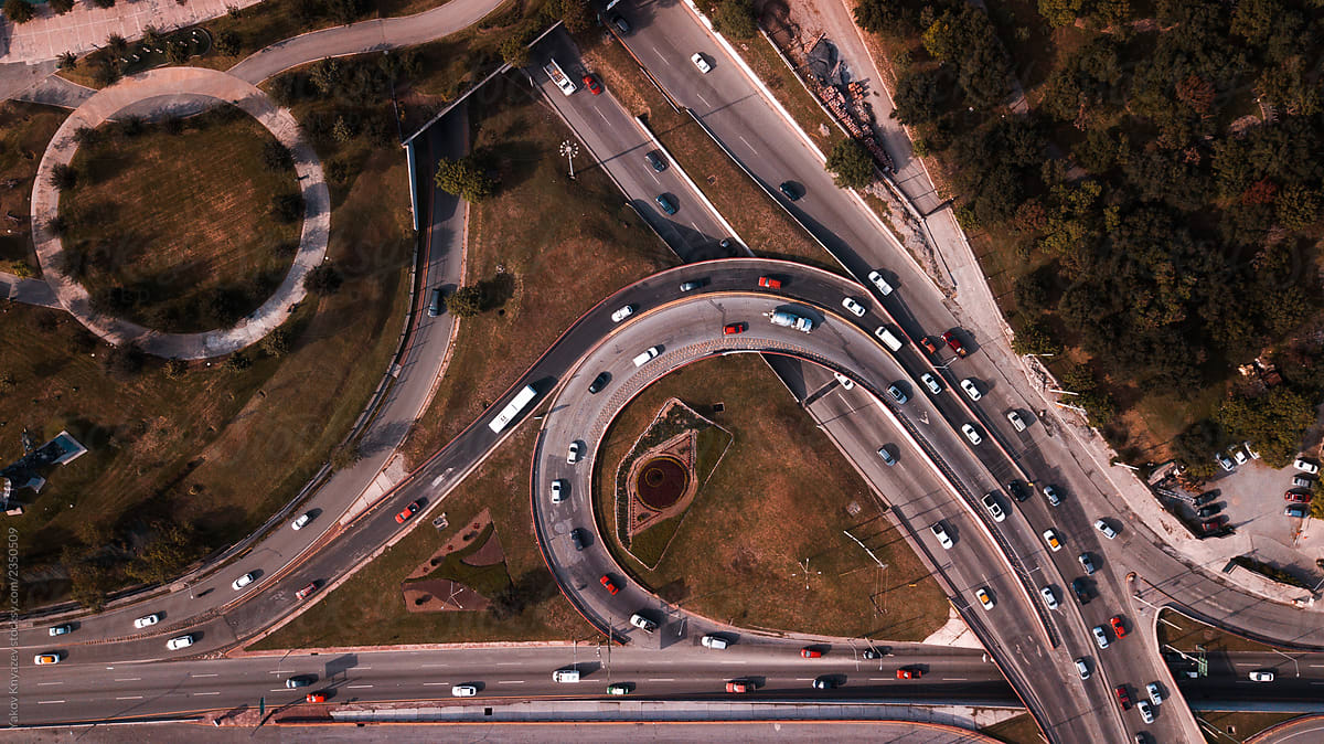 Aerial View Of Roundabout