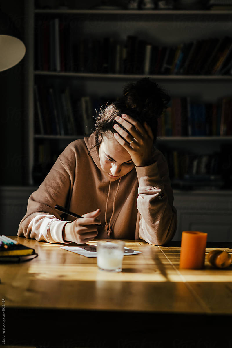 Teen Doing Homework By Stocksy Contributor Léa Jones Stocksy 6130