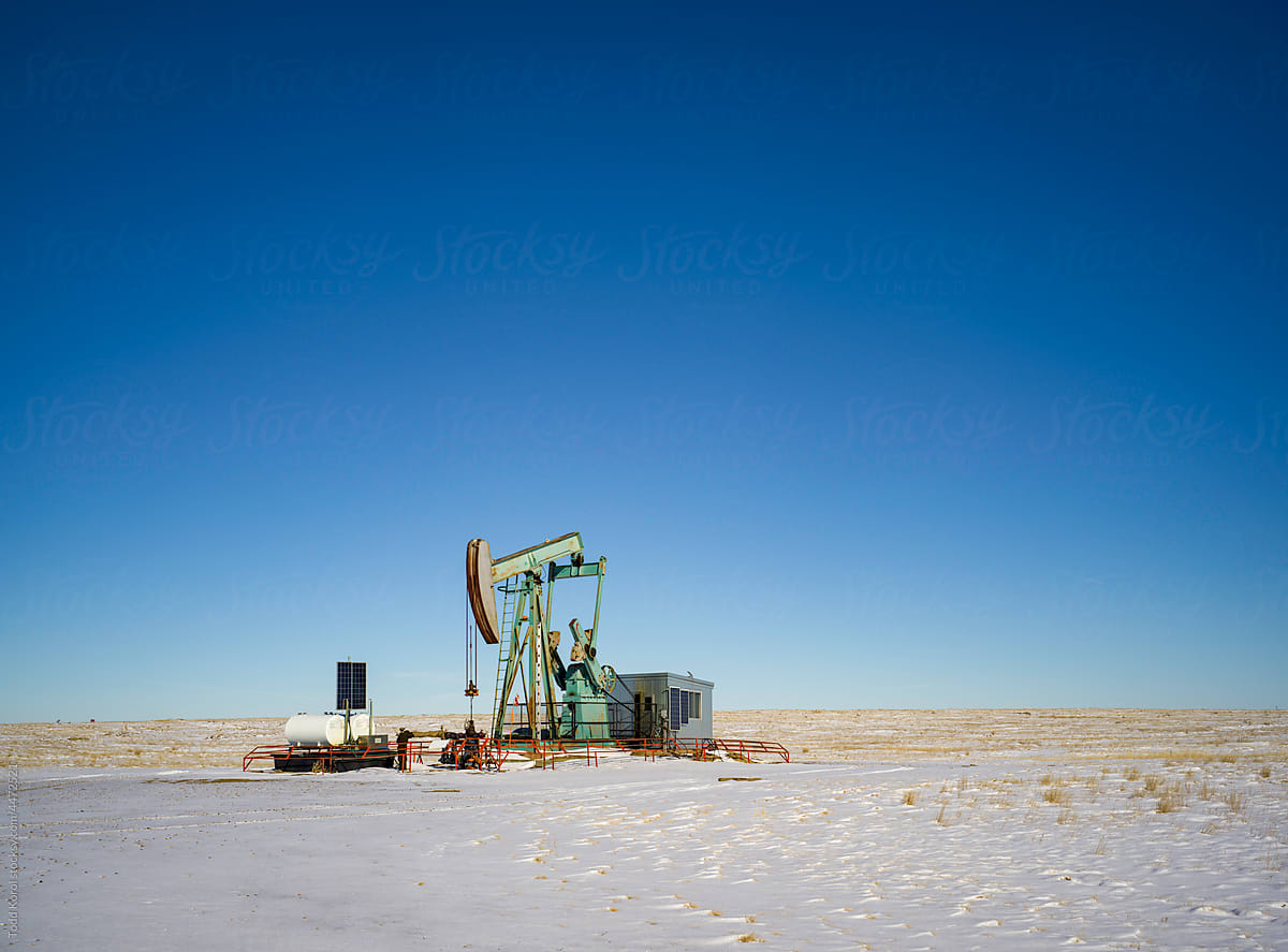 An oil pump jack on the prairies.
