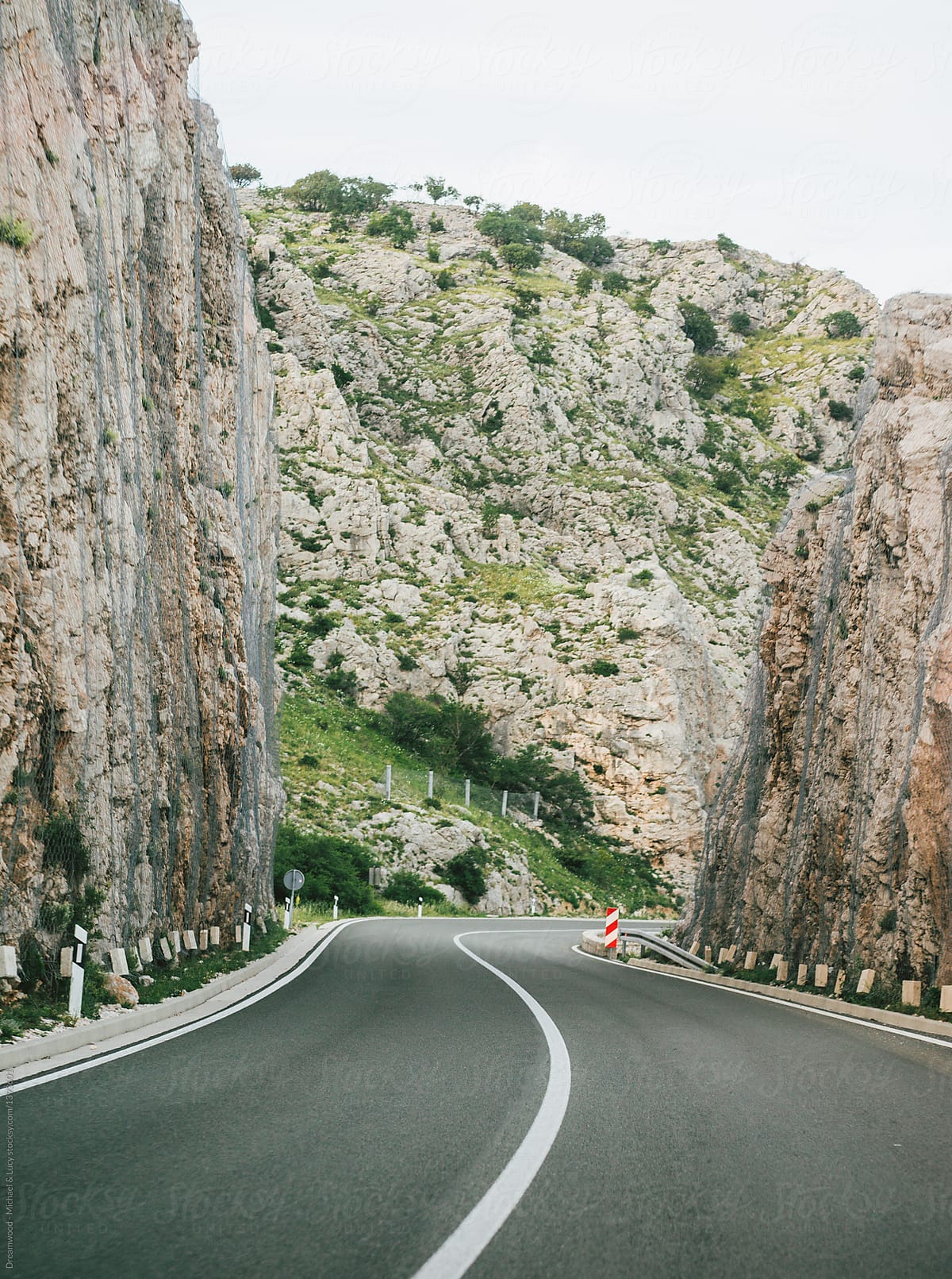 Road among high cliffs