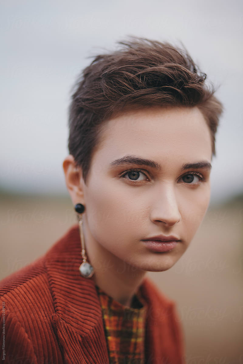 Beautiful Young Woman With Short Hair By Sergey Filimonov Stocksy United