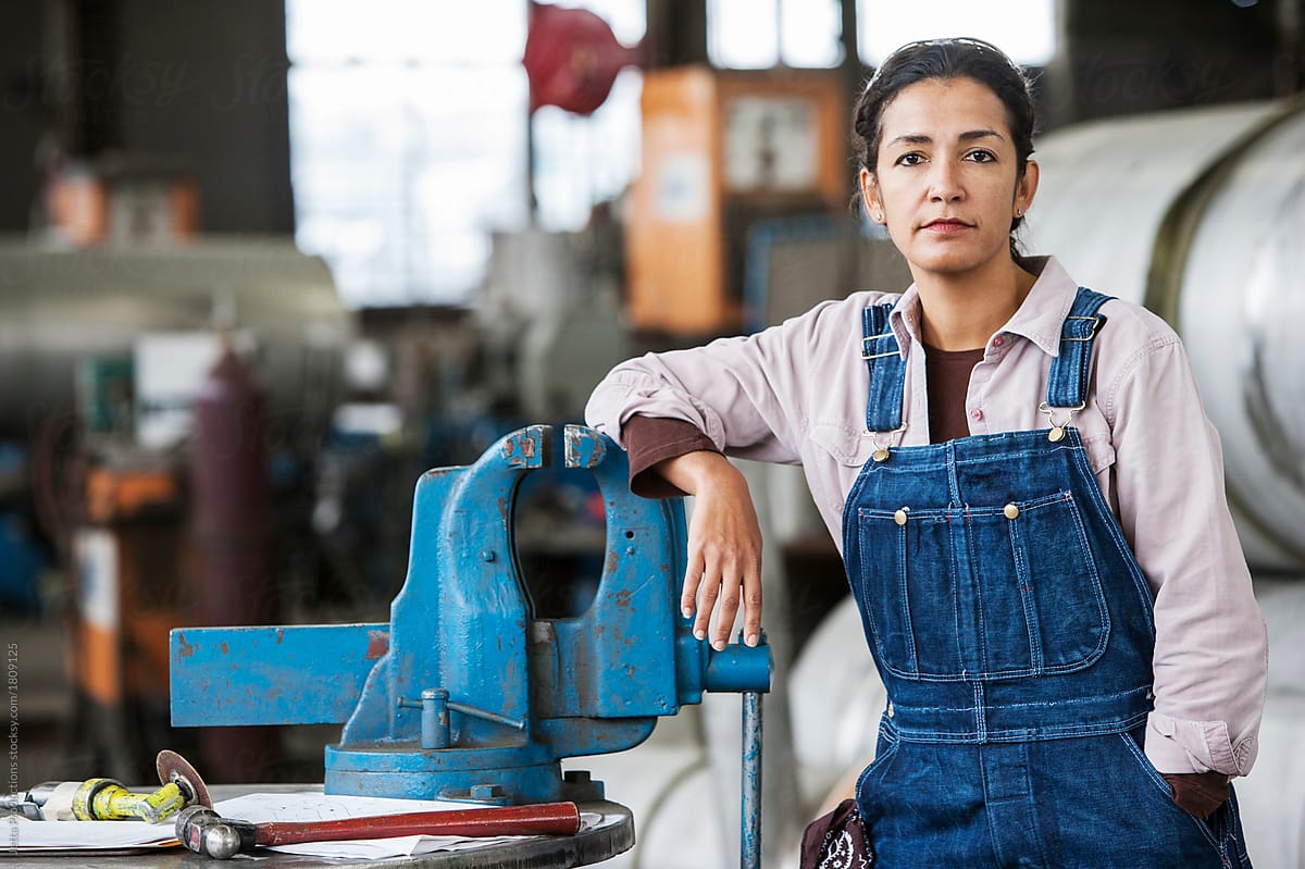 Portrait of a female factory worker