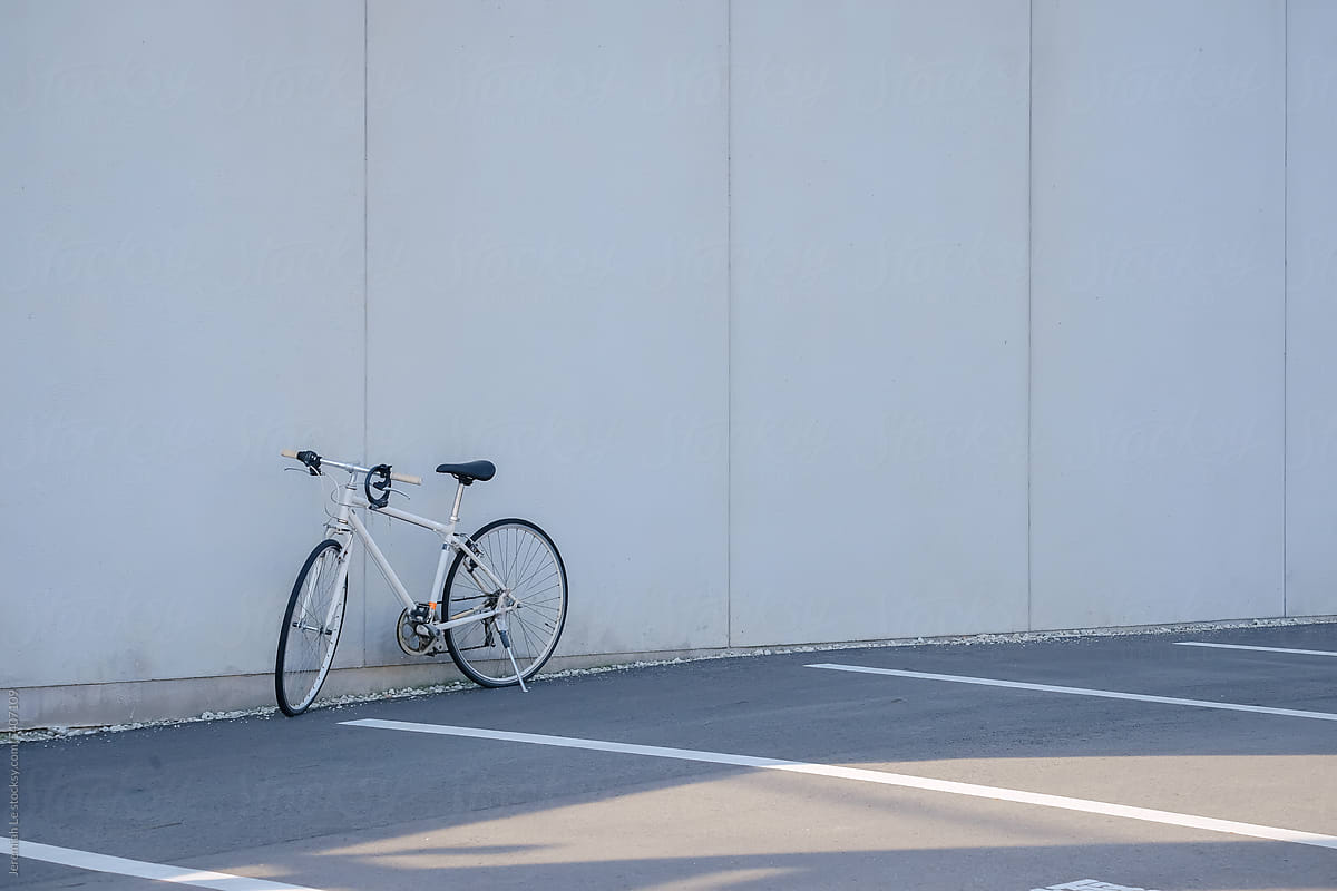 Minimalism bicycle in the parking area