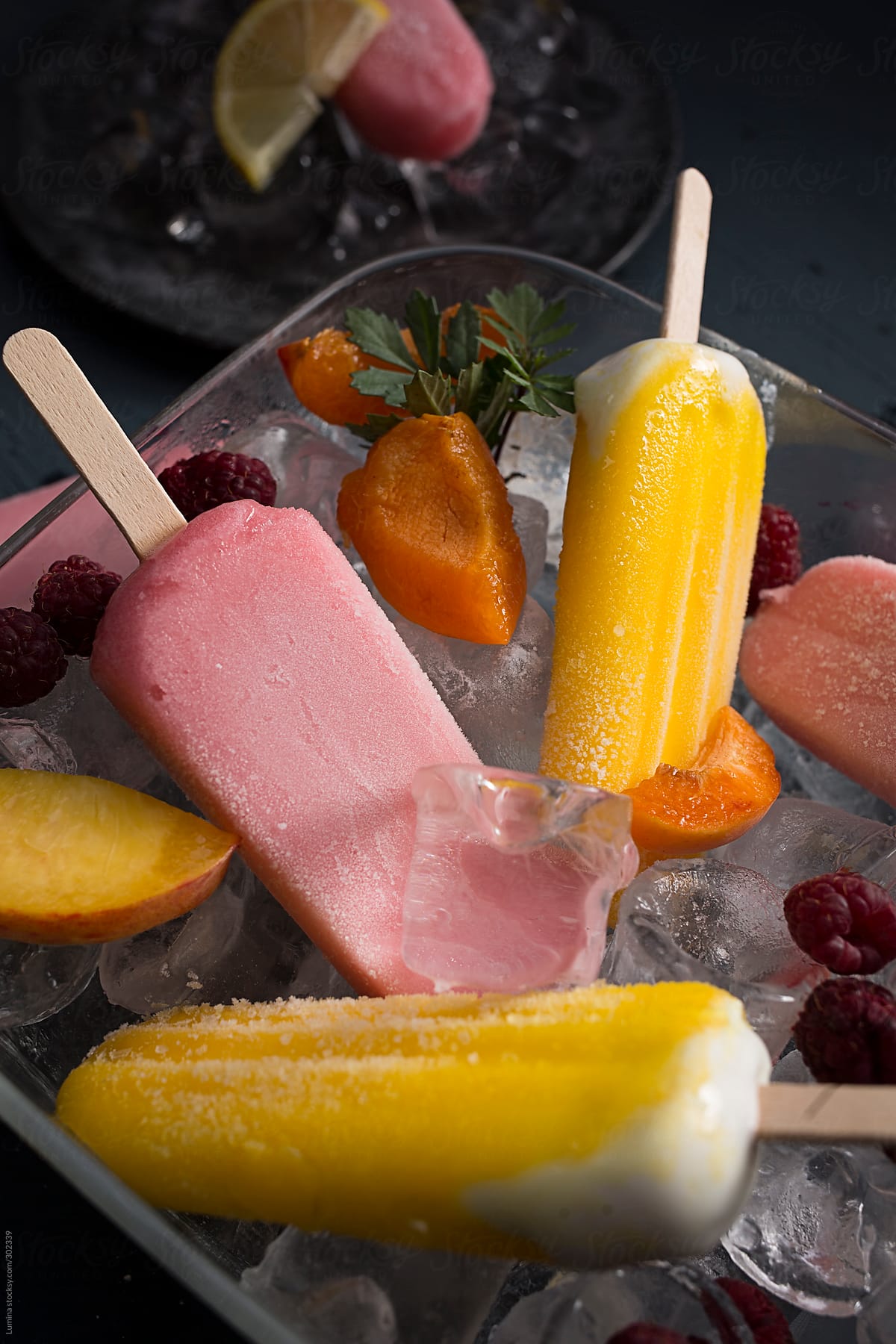 Pink and Yellow Popsicles