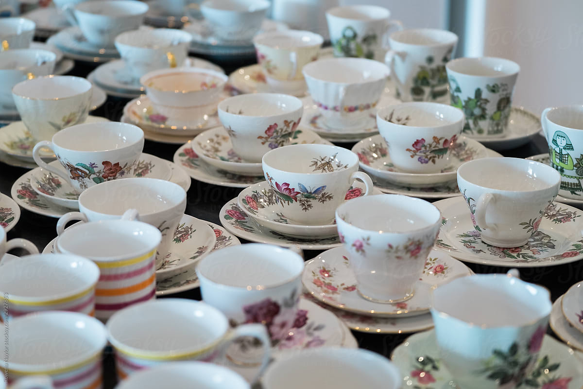 Teacups set up for Australia\'s Biggest Morning Tea fundraising event