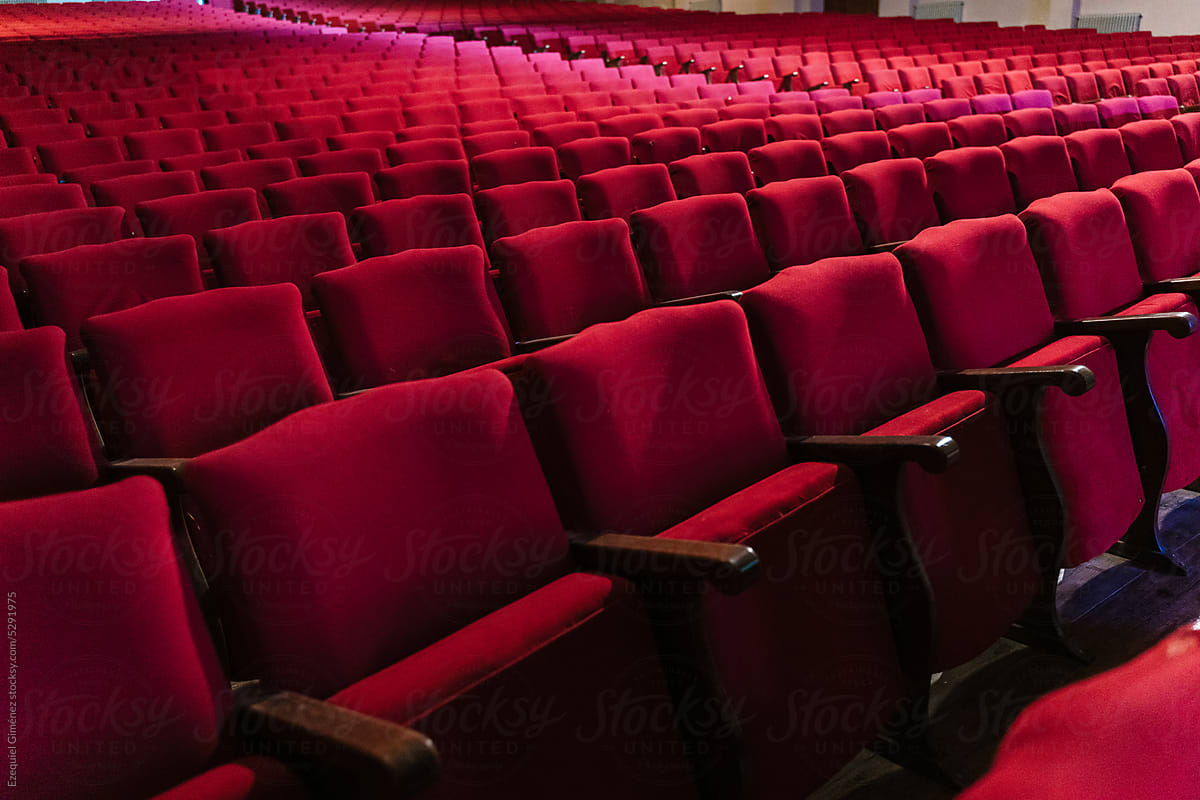 Empty red seats in theater