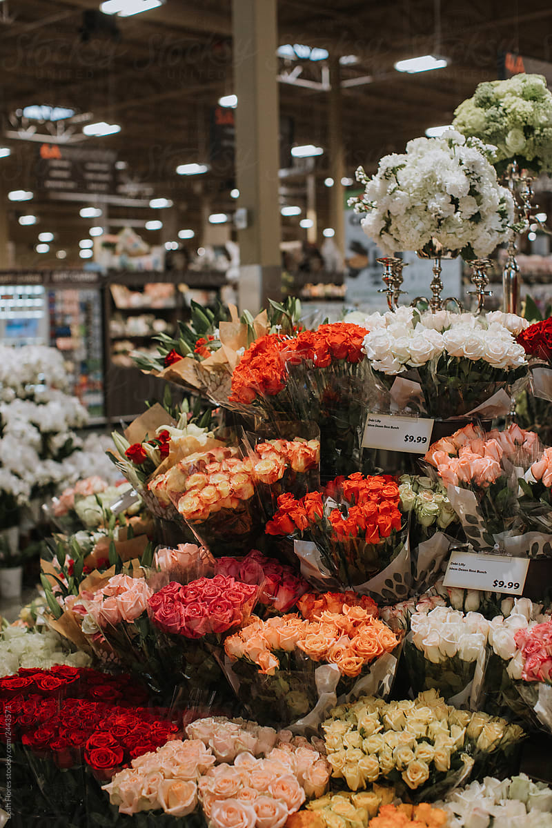 Flower Bouquets for Sale at Grocery Store