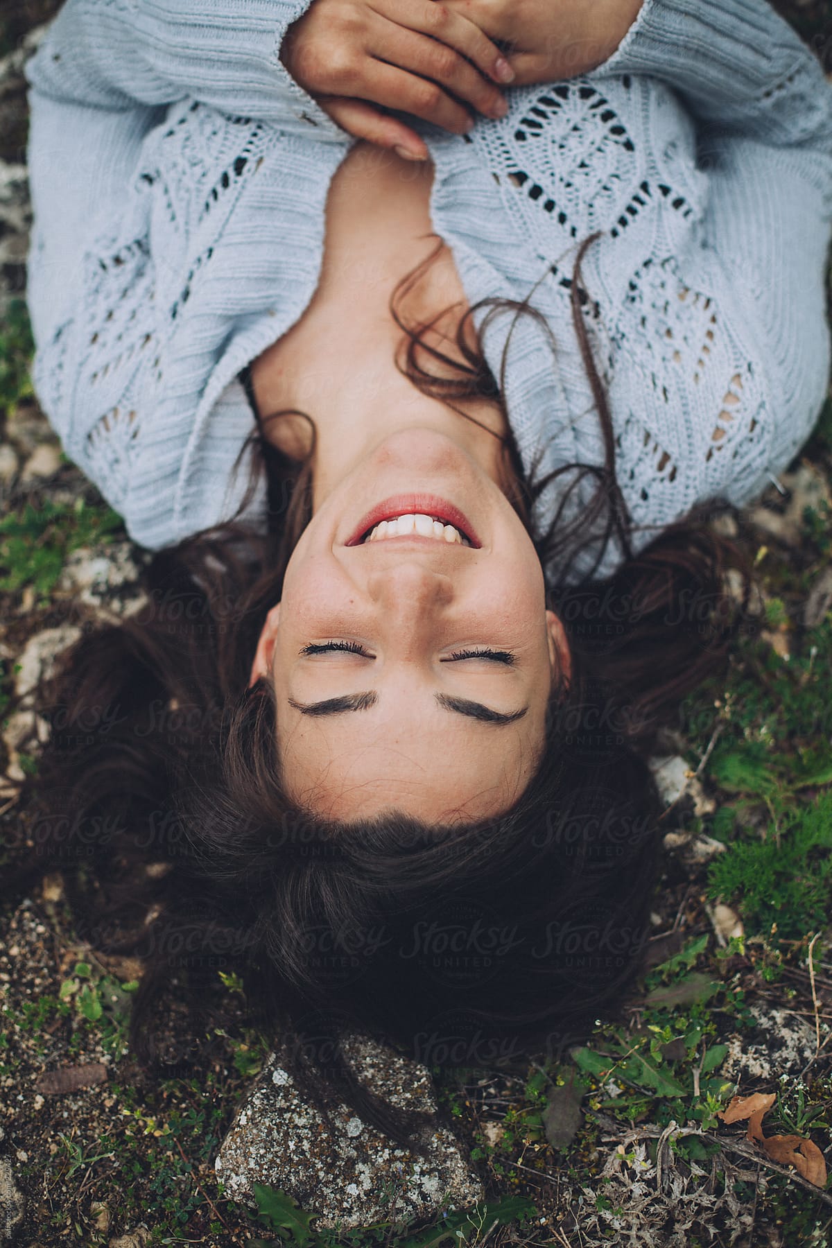 Pretty Girl Lying On The Ground Smiling By Stocksy Contributor Paff Stocksy