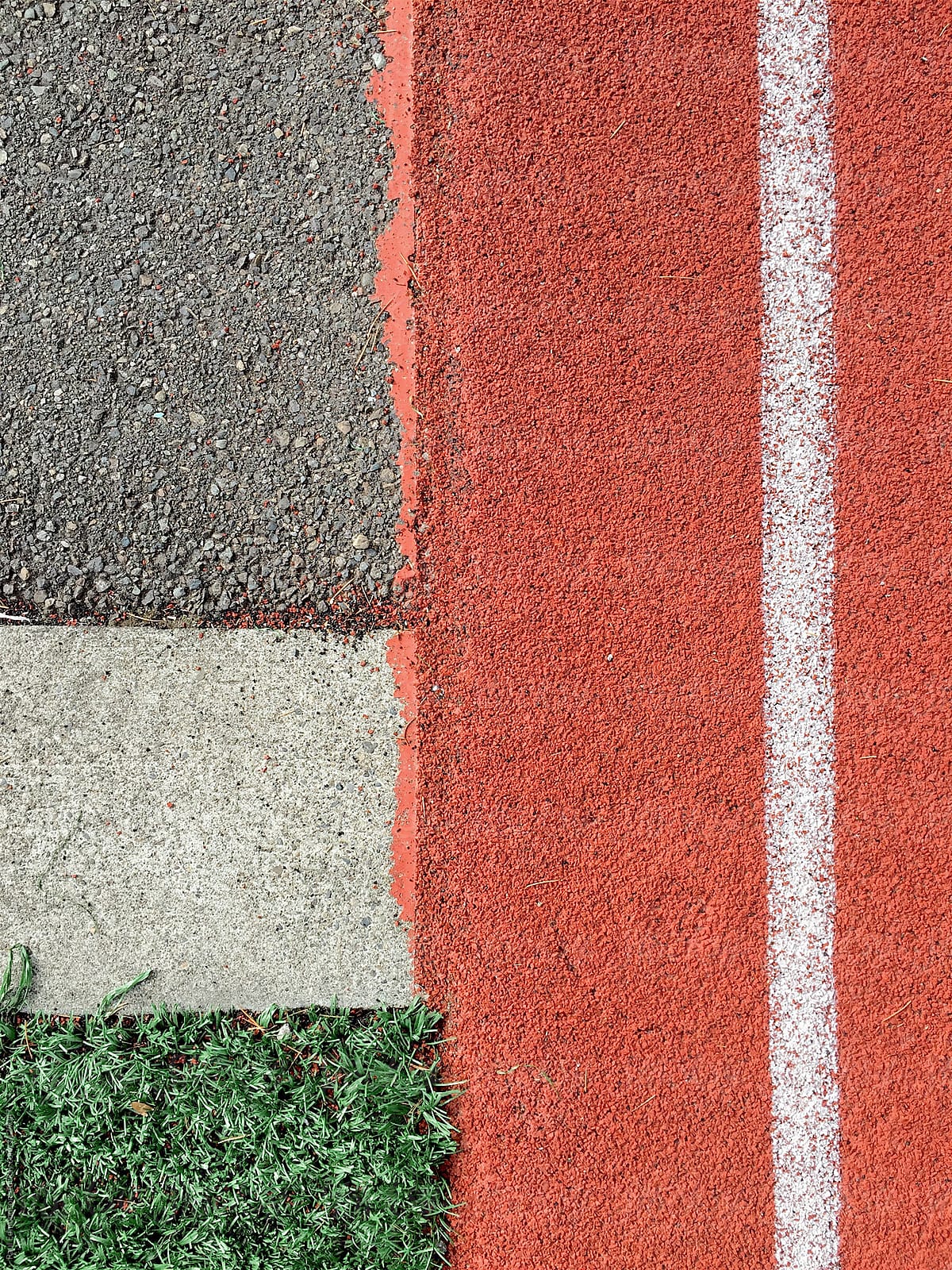 Close up of athletic field boundary lines and artificial turf
