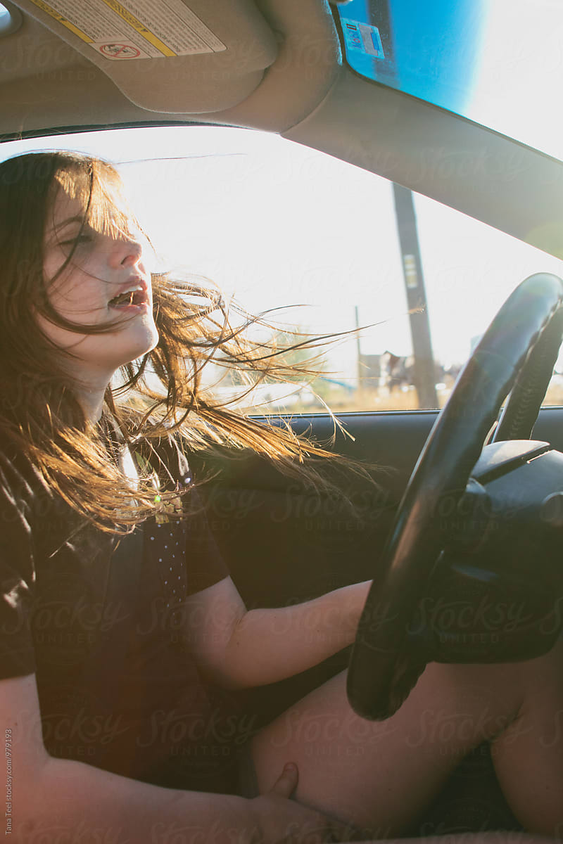Teenage Driver Driving With Window Down By Tana Teel Car Free