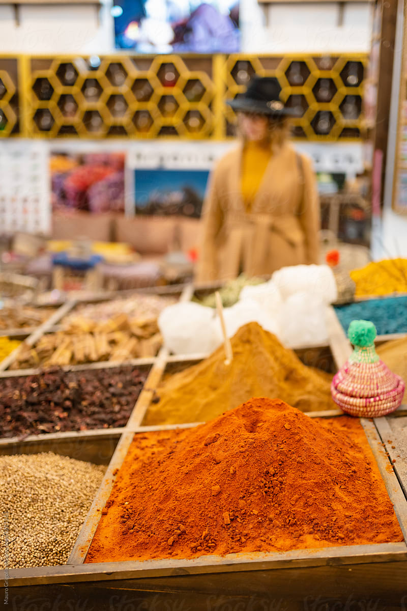 Spices for sale in a market