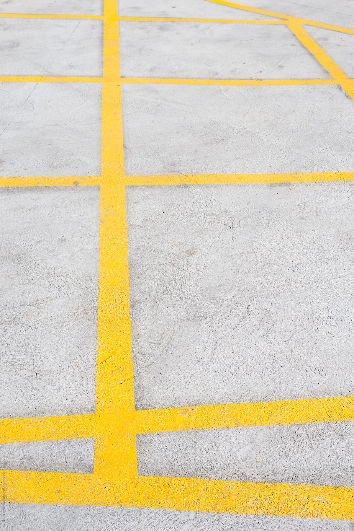 Yellow road marking on asphalt