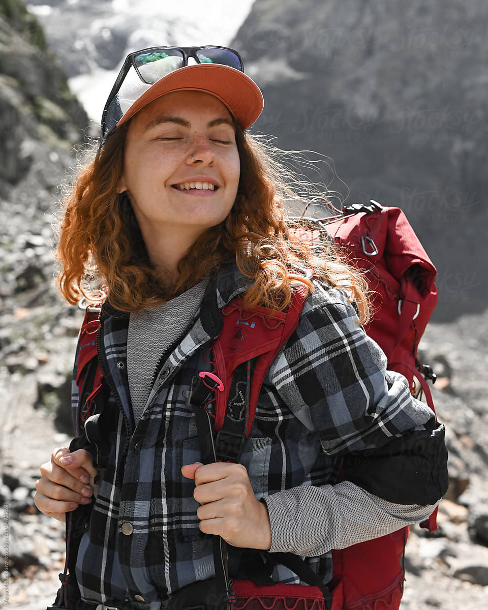 Young female hiker in the mountains