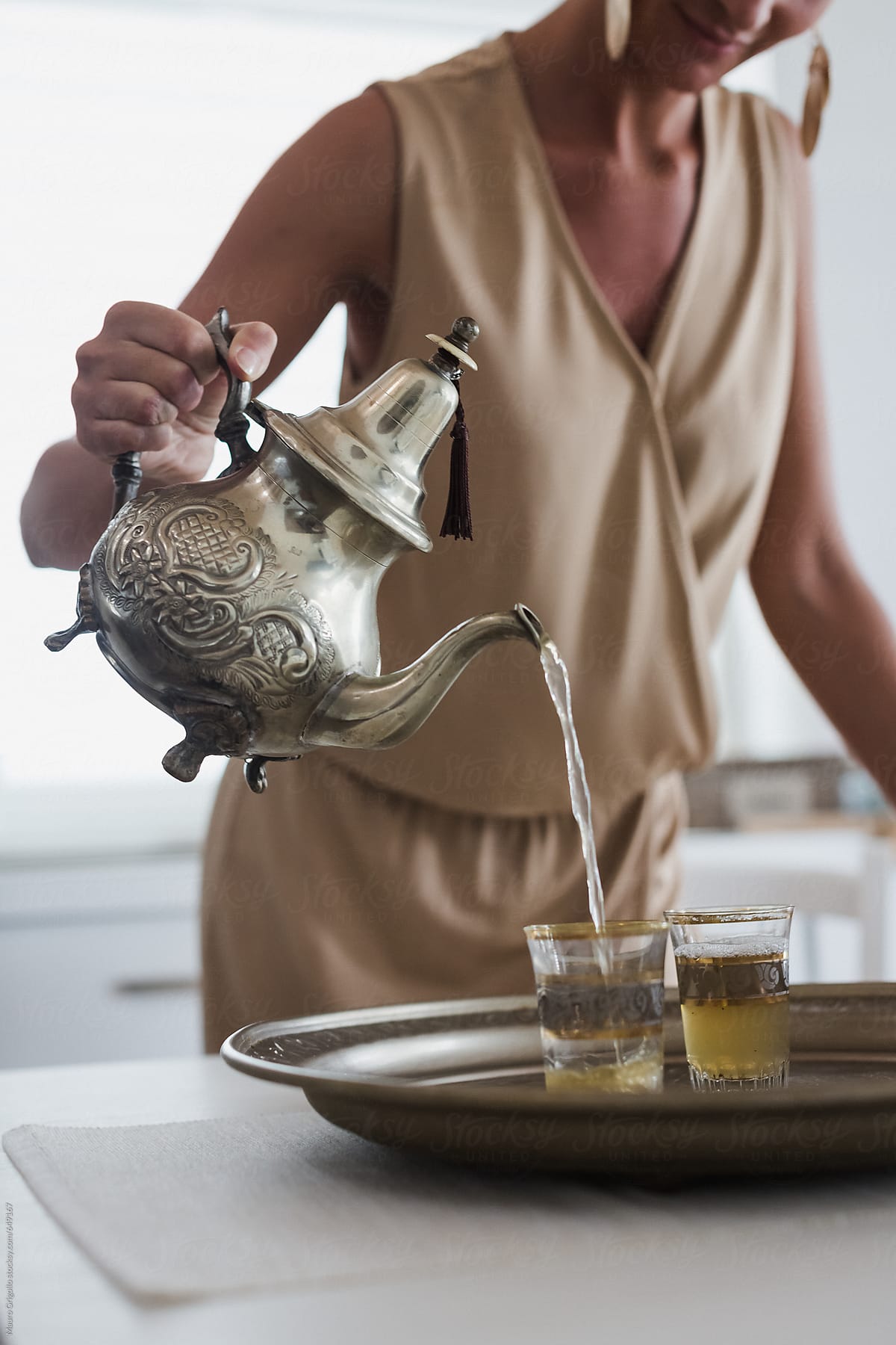 woman preparing a tea