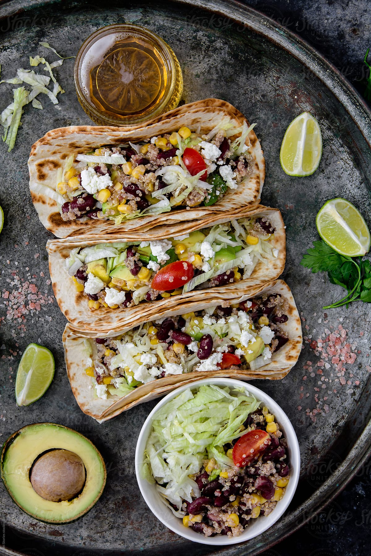 Vegetarian quinoa tacos