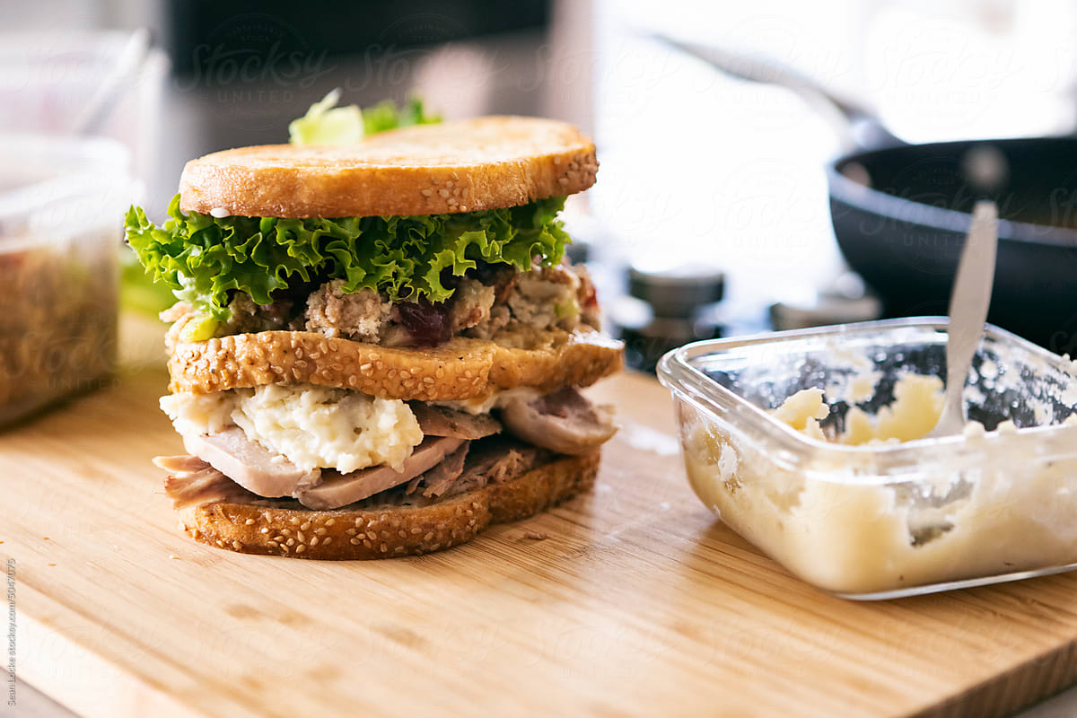 Thanksgiving Leftovers Sandwich With Moistmaker
