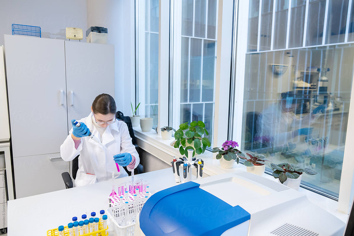 Researcher Working In The Modern Lab