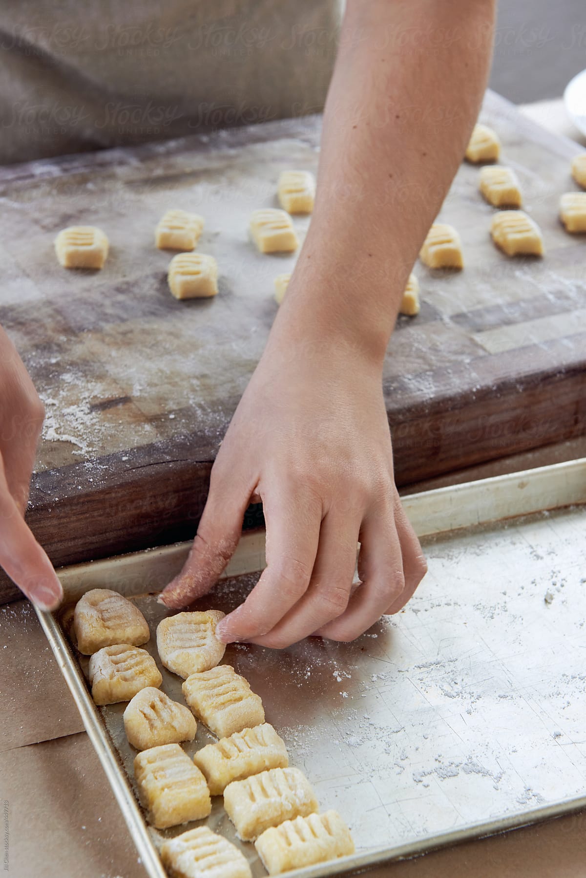 Potato dumpling gnocchi making process
