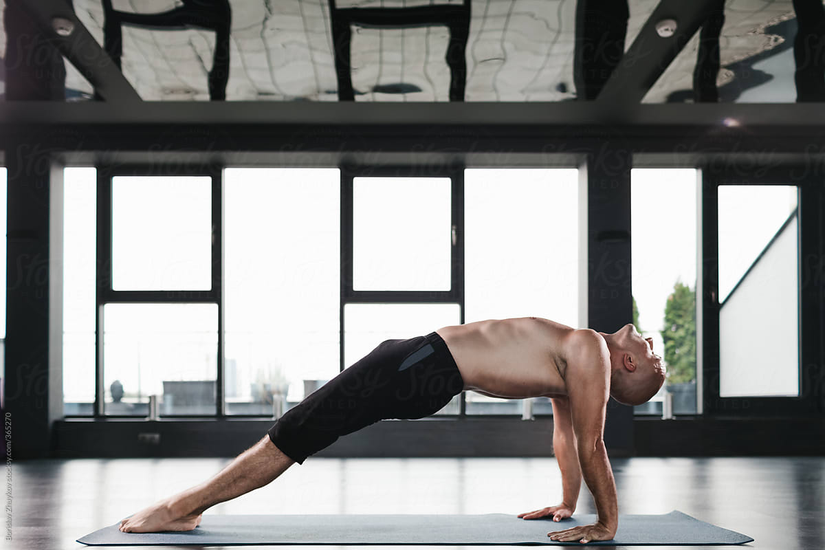 Plank upward pose yoga workout healthy lifestyle Vector Image