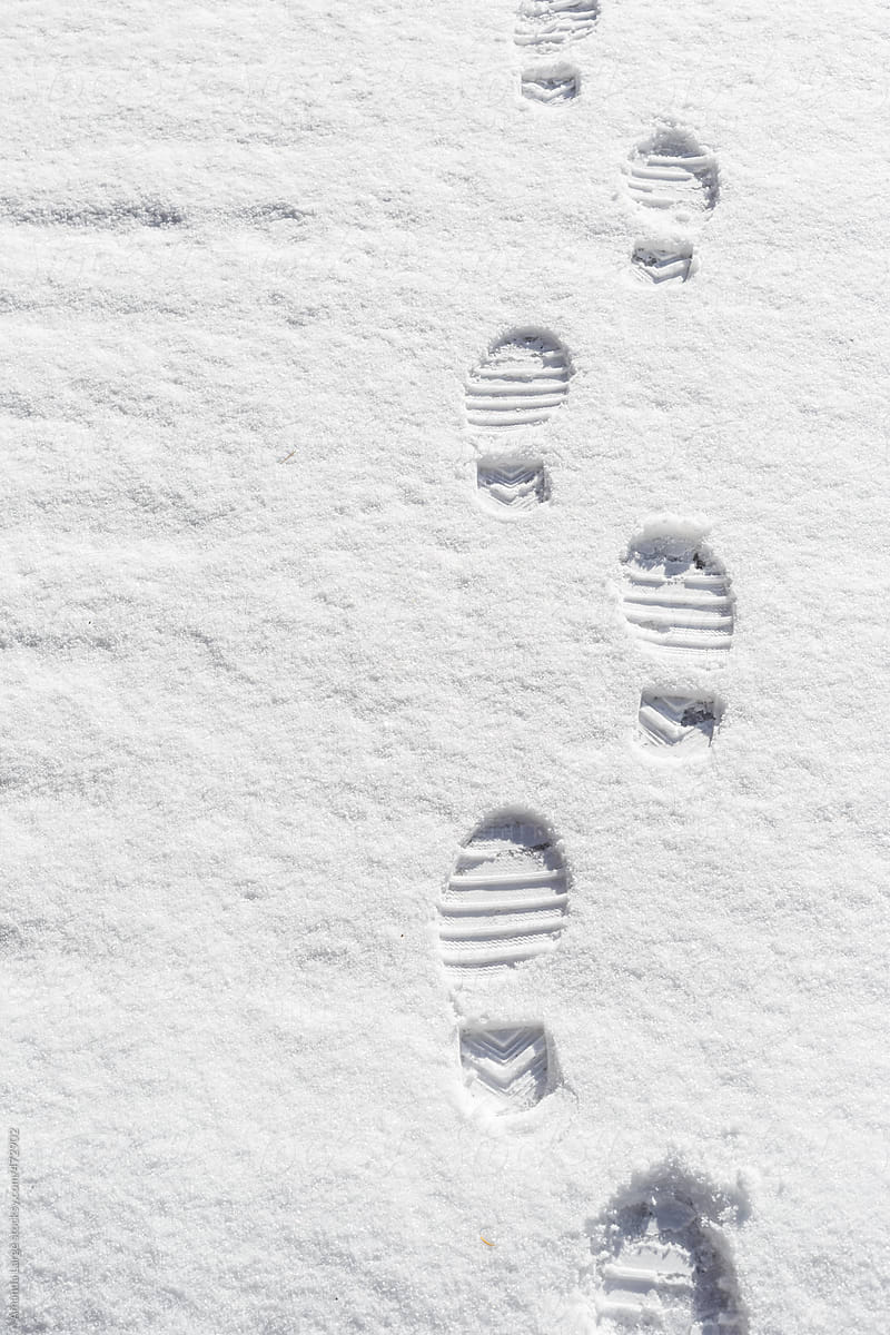 footprints in fresh snow