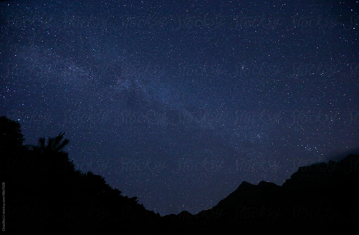 Milky Way starry sky shot in the mountains