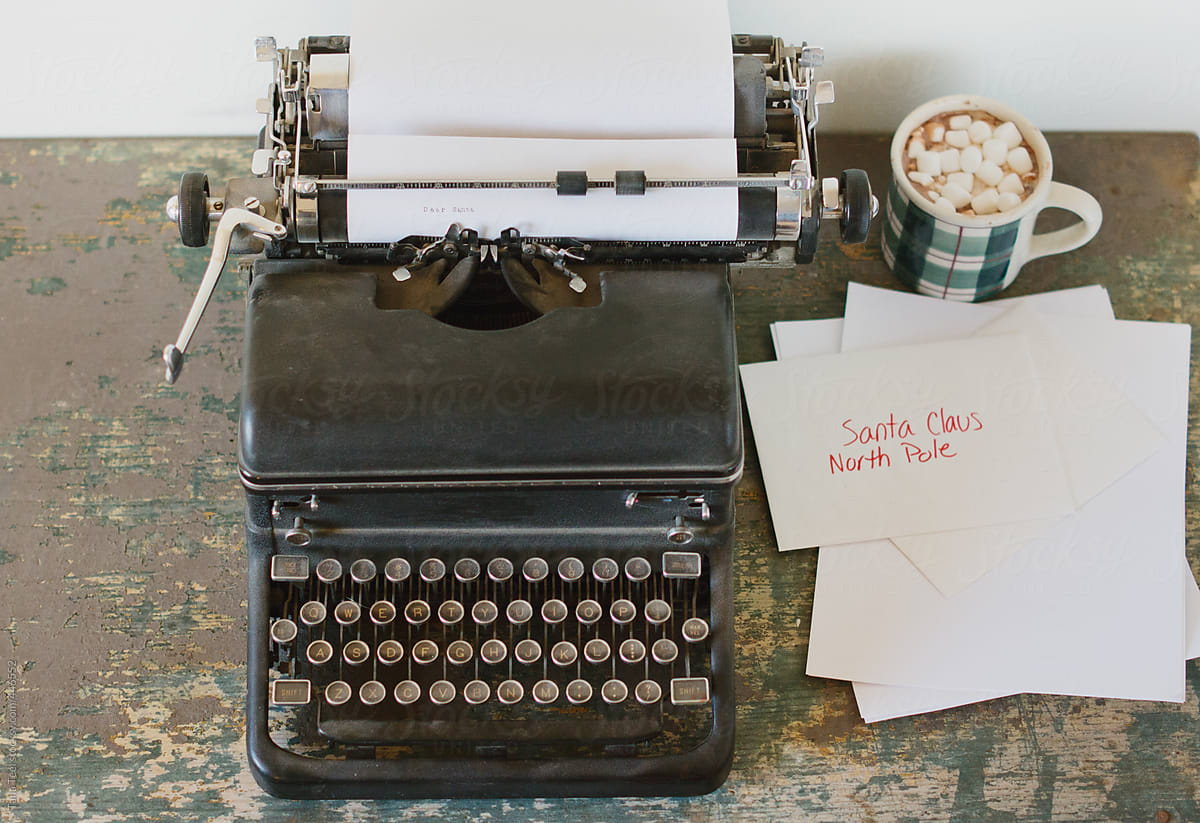 Dear Santa letter started on typewriter